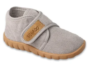Kapcie dziecięce Befado 465P156 domowe na rzepy szare wysokie-23 - Buty dla dziewczynek - miniaturka - grafika 1