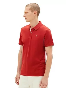 TOM TAILOR Męska koszulka polo Basic Piqué 1031006, 14302 - Velvet Red, L - Koszulki męskie - miniaturka - grafika 1