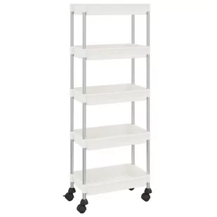 shumee 5 poziomowy wózek kuchenny biały 40x22x116 cm żelazo i ABS - Wózki kuchenne - miniaturka - grafika 1