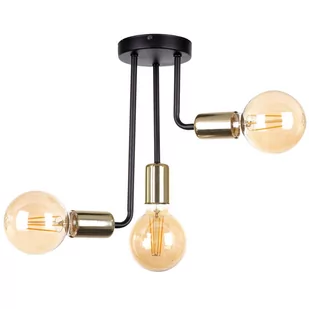 KET Loftowa LAMPA sufitowa metalowa OPRAWA molekuły czarne złote KET1171 - Lampy sufitowe - miniaturka - grafika 1