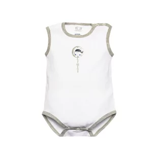 Body na szerokich ramiączkach unisex, biały i szary/Olimpias - Body dla niemowląt - miniaturka - grafika 1