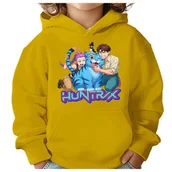 Bluzy dla dziewczynek - BLUZA DZIECIĘCA KPOP DEMON HUNTERS HUNTRIX 122-128 Z KAPTUREM BAWEŁNIANA - miniaturka - grafika 1