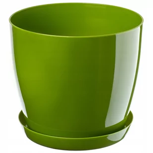 Doniczka Agen z podstawką 23 cm, zielona - Donice - miniaturka - grafika 1