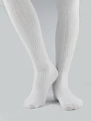 Rajstopy - Rajstopy bawełniane z żakardowym wzorem białe Noviti roz.104/110 - miniaturka - grafika 1