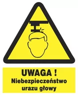 Akcesoria BHP - ZOO-14 - UWAGA niebezpieczeństwo urazu głowy -ZNAK - miniaturka - grafika 1