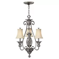 Lampy sufitowe - Elstead Lighting Plantation 3Lt Chandelier Polished Antique Nickel HK/PLANT3 PL Elstead lampa wisząca stylowa abażurowa HK/PLANT3 PL ) - miniaturka - grafika 1