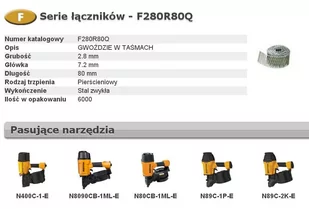 BOSTITCH GWOŹDZIE F 2,80 x 80mm RING 6000szt. F280R80Q - Gwoździe - miniaturka - grafika 1