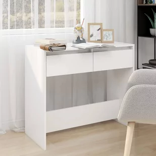 shumee shumee Stolik konsolowy biały 89x41x76,5 cm - Konsole i sekretarzyki - miniaturka - grafika 1
