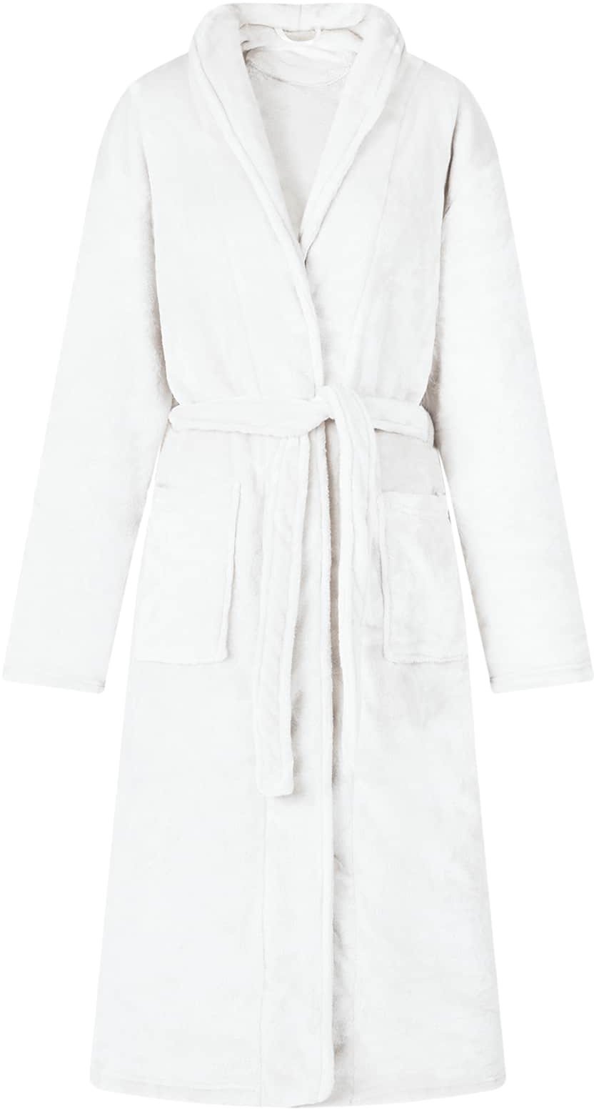 vidaXL Szlafrok bez kaptura Biały m Flanela