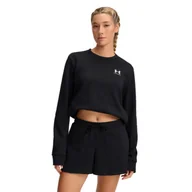 Bluzy damskie - Damska bluza dresowa nierozpinana bez kaptura Under Armour UA Rival Terry Crew - czarna - miniaturka - grafika 1