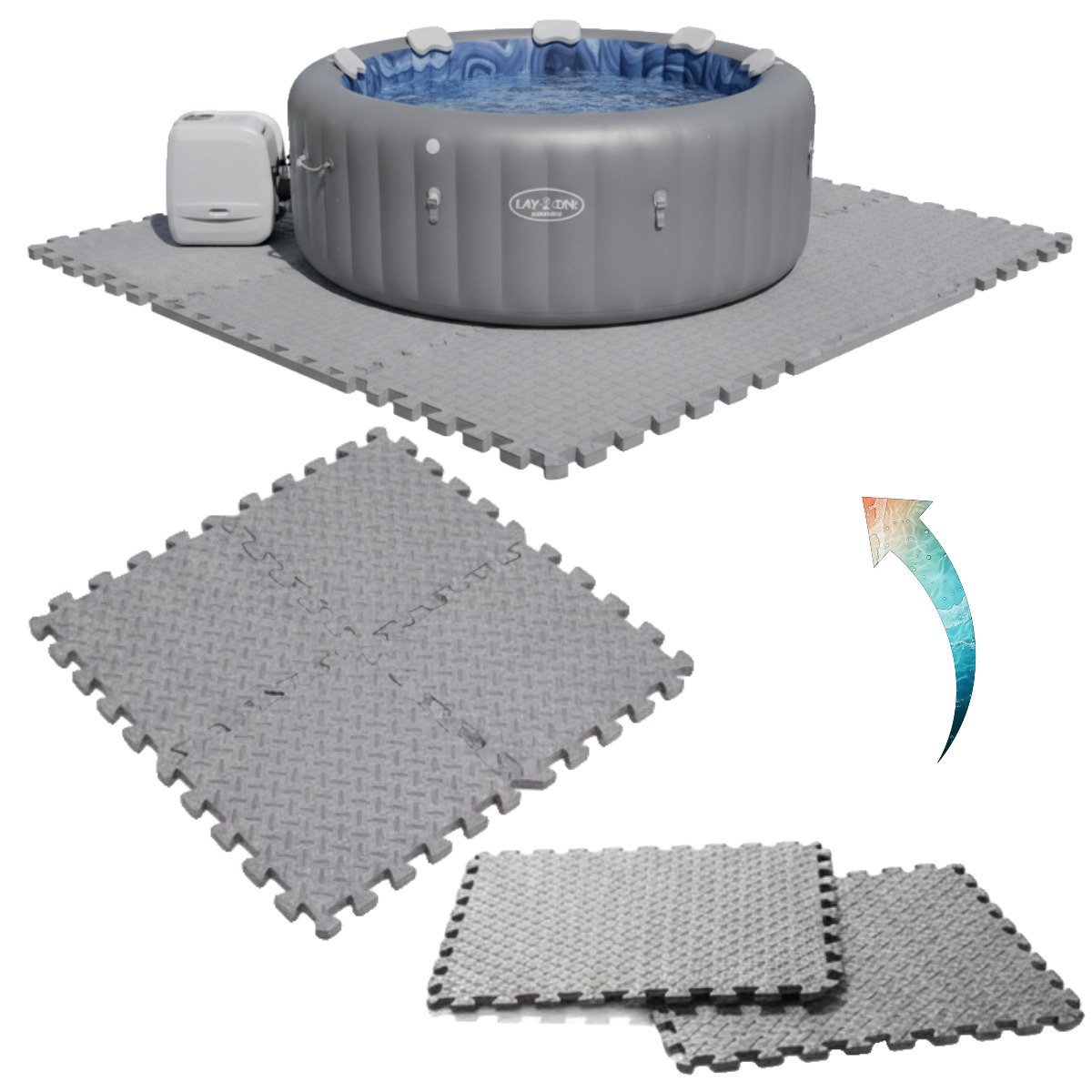 Bestway Podłoga mata piankowa ochronne puzzle lay-z-spa santorini 216cm