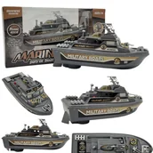 Samochody i pojazdy dla dzieci - ŁÓDŹ PATROLOWA WOJSKOWA motorówka PŁYWAJĄCA - miniaturka - grafika 1