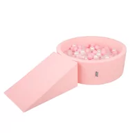 Suche baseny - KiddyMoon Piankowy plac zabaw PPZP-OK30D-112 z piłeczkami różowy: pudrowy róż-perła-transparent basen 200/klin L - miniaturka - grafika 1