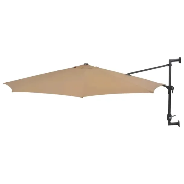 Parasol ścienny UV z mechanizmem na korbkę, taupe, 300 x 131 cm, metal