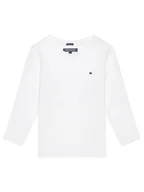 Bluzki damskie - Tommy Hilfiger Bluzka Boys Basic Cn Knit L KB0KB04141 Biały Regular Fit - miniaturka - grafika 1