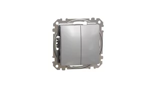 Schneider Electric, Sedna Design i Elements, Przycisk podwójny, srebrne aluminium, SDD113118 - Klawisze i ramki - miniaturka - grafika 1