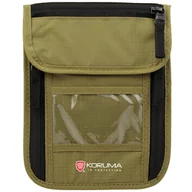 Etui na dokumenty i karty - Paszportówka antykradzieżowa na szyję z zabezpieczniem RFID STOP (zielony) - miniaturka - grafika 1