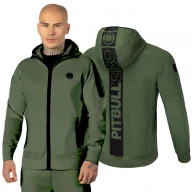 Odzież taktyczna i umundurowanie - Bluza rozpinana z kapturem Pit Bull 300 Interlock Hermes '24 - Oliwkowa XL - miniaturka - grafika 1