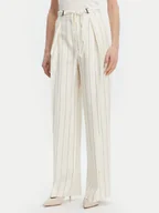 Spodnie damskie - BOSS Spodnie materiałowe Tiana5 50538216 Beżowy Relaxed Fit - miniaturka - grafika 1