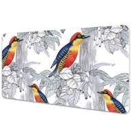 Podkładki na biurko - Mata z nadrukiem na biurko Malowane ptaki 90x45 cm - miniaturka - grafika 1