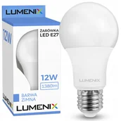 Żarówki LED - Żarówka Led E27 12W 1380lm Zimna Kula Premium CCD Niemrugająca - miniaturka - grafika 1