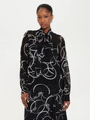 Bluzki damskie - KARL LAGERFELD Bluzka 245W1604 Czarny Regular Fit - miniaturka - grafika 1