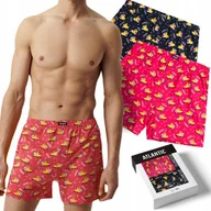 Majtki męskie - Bokserki męskie 2 PARY 100% BAWEŁNA luźne szorty ATLANTIC 2MBH-007 - XXL - miniaturka - grafika 1