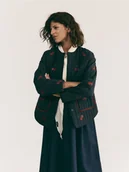 Moda i Uroda OUTLET - Reserved - Bawełniana kurtka z haftem - granatowy - miniaturka - grafika 1