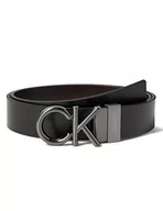 Paski - Calvin Klein Pasek Mężczyźni Ck Metal Bomby PB 3.5 cm Skórzany pasek, Czarny/Brązowy (Ck Black/Dk Brown), 80 - miniaturka - grafika 1
