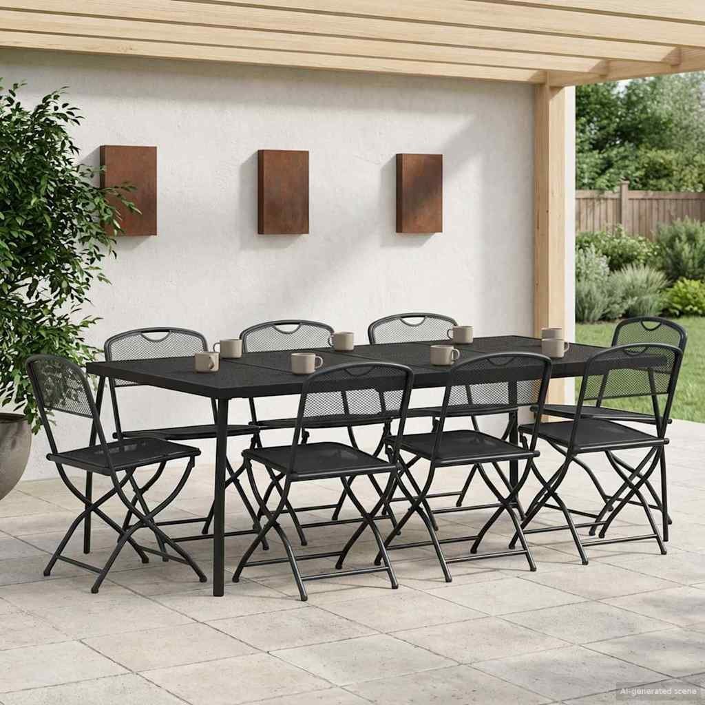 vidaXL Zestaw Mebli Ogrodowych 9 pcs antracytowy Żelazo i stal 3422900