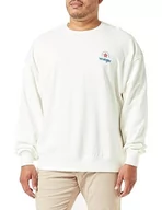 Bluzy męskie - Wrangler Męska bluza z logo Crew, Worn White, M - miniaturka - grafika 1