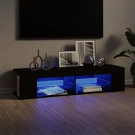 Szafki RTV - vidaXL Lumarko Szafka TV z oświetleniem LED, czarna, 135x39x30 cm 804230 - miniaturka - grafika 1