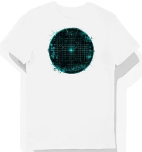 Koszulka męska biała z motywem neonowej siatki Sci-Fi 3XL - Koszulki męskie - miniaturka - grafika 1