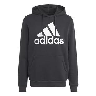 adidas Męska bluza z kapturem Essentials z dużym logo, czarna, L, Czarny, L - Bluzy męskie - miniaturka - grafika 1