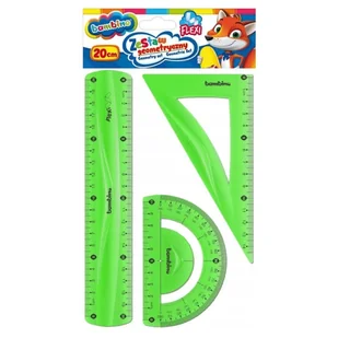 Bambino Zestaw Geometryczny Szkolny Flexi Do Szkoły 3 El. Linijka 20cm Ekierka Kątomierz - Przybory szkolne - miniaturka - grafika 1