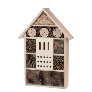 Klatki i wyposażenie dla ptaków - ProGarden Hotel dla owadów XL, drewniany, naturalny - grafika 1