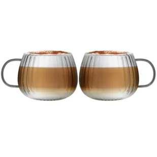 Vialli Design Komplet szklanek z szarym uchem Tulip 1203 2 x 350 ml - Szklanki - miniaturka - grafika 1