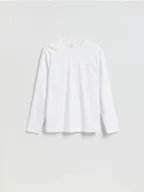 Koszulki męskie - Reserved - Longsleeve z merceryzowanej bawełny - biały - miniaturka - grafika 1