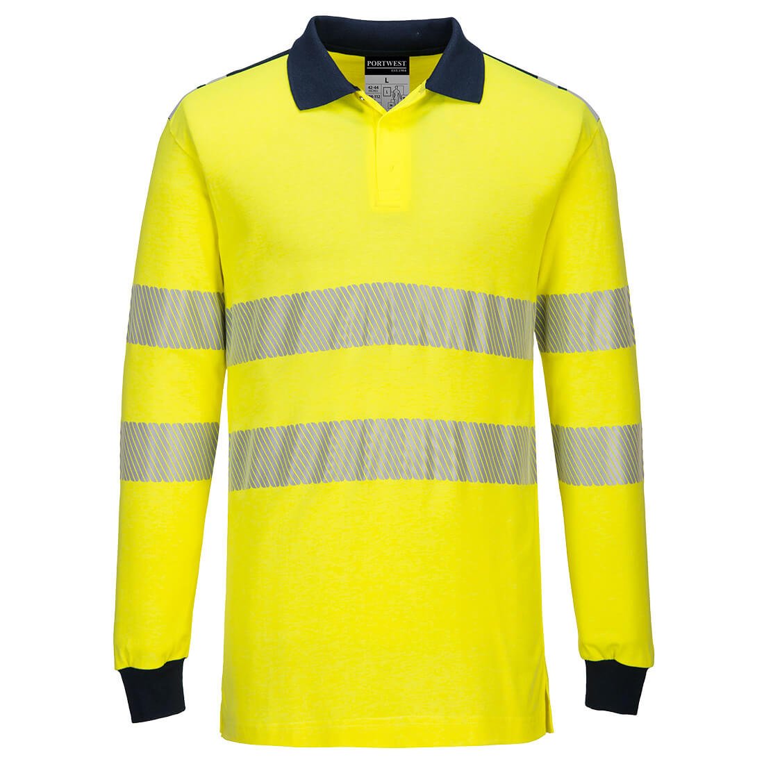 Koszulka polo w kolorze żółty-granatowy XL