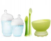 Butelki dla niemowląt - Zestaw startowy - butelka + łyżeczka + miseczka Sky / Ola Baby - miniaturka - grafika 1