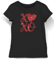 Koszulki i topy damskie - Koszulka damska XOXO serce walentynki czarna XS - miniaturka - grafika 1