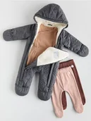 Kombinezony dla dzieci - Reserved - Ocieplany kombinezon z kapturem - ciemnoszary - miniaturka - grafika 1