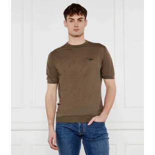 Aeronautica Militare Lniany sweter Regular Fit - Swetry męskie - miniaturka - grafika 1