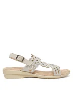 Sandały damskie - Clara Barson Sandały WSXD015-06 Szary - miniaturka - grafika 1