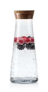 Szklana karafka do wody z naturalnym korkiem 1l - Karafki - miniaturka - grafika 1