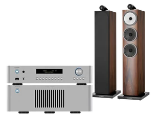Rotel RC-1572 MkII (srebrny) + RB-1582 MkII (srebrny) + 703 S3 (mokka) - Zestawy stereo - miniaturka - grafika 1