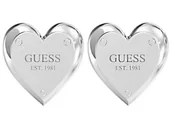 Kolczyki - Kolczyki GUESS serduszka z napisem na sztyft HEART LOCK STUD - miniaturka - grafika 1