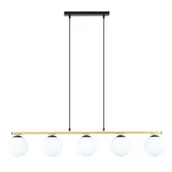 Lampy sufitowe - Allora lampa wisząca 5-punktowa czarna/złota/opal 1254/5 - miniaturka - grafika 1
