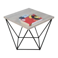 Ławy i stoliki kawowe - Druciany stolik kawowy w stylu loft dąb sonoma+ czarny R6-R80 - miniaturka - grafika 1