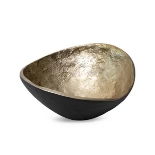 Misa dekorayjna metalowa PEDRO 22X21X10 czarna + złota - Tace i patery - miniaturka - grafika 1